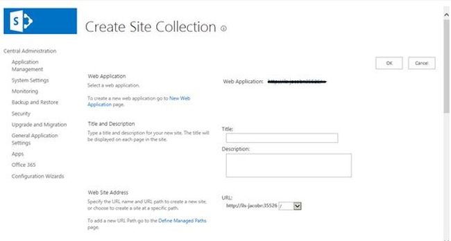 Click Create Site collections